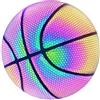 Genérico Pallacanestro olografico: palla che si al buio, pallacanestro luminoso e luminoso per giochi notturni, pallone riflettente luminoso per prese fotografiche, articoli sportivi durevoli