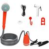Aufun Doccia da Campeggio all'Aperto con Doccia a Mano, Batteria Ricaricabile da 2200mAh incorporata, Cavo di Ricarica USB, a Acqua per Campeggio, Escursione, Viaggio, Giardino, Spiaggia