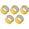 AMONIDA Nastro per Segnaletica per Pavimenti da 5 Pezzi, Larghezza 5 Cm, Adesivo Ultra Resistente per Campi da Competizione in Palestra in PVC (Yellow)