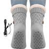 zwxqe Calzini riscaldanti elettrici,fodera in lana suola antiscivolo scarpe - calzini elettrici,per uomo donna sci inverno snowboard sport attività all'aperto