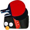 Wilgure Set di racchette da ping pong per allenamento, in gomma, impugnatura per migliorare la racchetta da ping pong, set di racchette da ping pong