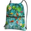 HJFCZH Zaino giapponese con stampa di carpa rossa con coulisse e cerniera, leggero, impermeabile, per viaggi, sport e yoga, copertura pieghevole durevole con tasca frontale