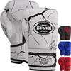 Farabi Sports Guanti da Boxe Bambini - Guanti da Allenamento Junior 6, 8 oz Unisex per Kickboxing, MMA, Muay Thai, Colpitori e Sacco da Boxe (Bianco, 8-oz)