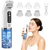 FARYODI Pulitore per punti neri, 4 modalità e 6 accessori, aspiratore per punti neri, serbatoio dell'acqua visibile, aspiratore per pori, 75 kPa, forte aspirazione per la pulizia del viso