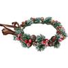Morofme MEMOVAN - Corona di Natale con fiori di Natale, bacche rosse, ceppi di pine cone agrifoglio, gambo per capelli, corona floreale, per le vacanze invernali, per donne, ragazze, Natale, vacanze