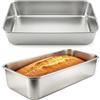 Duronge Teglia per Pane, Stampi per Pane in Acciaio Inox, 33 x 15 x 6,7 cm Teglia Grande per Torta Rettangolare, Stampi per Pane Tostato, Teglia per Pane, Torte, Toast, Lavabile in Lavastoviglie