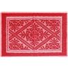 SaRani Tappeto Intrecciato Sardo in Cotone Tinta Unita Fantasia in Rilievo Bordo Ricciolini, PRODOTTO IN SARDEGNA (40x60 cm, Rosso)