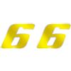 4R Quattroerre.it Numero Gara 6 Anodizzato, Giallo, 65 x 85 mm (Confezione da 2)
