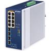 PLANET Switch di rete PLANET IP30 Industrial 8-Port Non gestito Gigabit Ethernet (10/100/1000) Alluminio, Blu [IGS-1000-8UP4X]