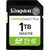 Kingston Technology Memoria flash Kingston Technology 1TB SDXC Canvas Select Plus Gen3 150MB/s C10 UHS-I U3 V30 [SDS3/1TB]