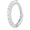 Thomas Sabo orecchini a cerchio singolo da donna pietre bianche oro, argento sterling 925, chiusura clip