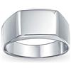 Bling Jewelry Personalizza geometrica incisione semplice ampia rettangolare anello chevalier con iniziale monogramma per uomo in argento sterling 925 finitura lucida