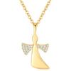 Jrêveinfini Angelo Custode Collana Bambina Ragazza Oro Argento 925, Collana Angelo Portafortuna Amicizia Mamma e Figlia, Regalo Comunione Battesimo Cresima Compleanno Bambina Mamma