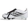 Adidas Unisex - Bambini e Ragazzi Predator League Fold- Over Tongue Soft Ground Football Boots Kids Shoes, Ftwr White/Solar Turbo/Core Black