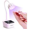 Delanie Mini lampada UV per unghie, asciugatura rapida, con sensore | Lampada UV ricaricabile a collo di cigno, regolabile a 360°, con 4 modalità timer, lampada UV portatile per unghie in gel e