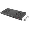 Lanberg Pannello ventilazione rack Lanberg RAL 9004 19'' 1U con 2 ventole di raffreddamento/Termostato 230V Nero [AK-1502-B]