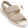 Benessere del tuo piede Sandali ciabatte donna regolabili TRE strappi SPRIT5 Piuma comfort tessuto alveare forato traspirtante anziani Made in italy (beige, Sistema Taglie Calzature EU, Adulto, Donna, Numero, Media, 37)