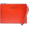 PIQUADRO - Pochette Porta Tablet Mini in Pelle Blue Square - Uomo - Rame