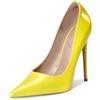 Zhabtuc Décolleté da Donna con Punta a Punta e Tacco Alto 12 cm Tacco a Spillo Scarpe da Festa Giallo Fluorescente EU 36