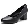 DREAM PAIRS Scarpe Tacco Basso Blocco Donna,Nero-Pu,43