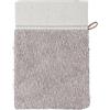 Möve Brooklyn - Guanto da bagno con bordura a spina di pesce, 15 x 20 cm, 85% cotone, 10% viscosa, 5% lino, in tinta unita, colore cashmere