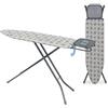 Relaxdays Asse da stiro per ferri a vapore, 122 x 38 cm, menta/bianco | regolabile, pieghevole, con porta-ferro e gancio