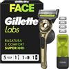 Gillette Labs Rasoio a Mano Libera con Barra Esfoliante Champion Gold Edition, 1 Manico + 5 Lamette di Ricambio, Include un Gancio da Parete e una Custodia da Viaggio