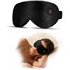 Daipaoer Maschera Occhi Riscaldata Seta, Maschera Termica Oculare con 3 Livelli Di Calore, Fodera Lavabile, Ricaricabile Da 1000 mAh Senza Fili, Ideale Per Alleviare L'affaticamento Oculare (Nero)