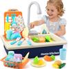 Mini Tudou Cucina Giocattolo Bambini,Lavandino Giocattolo con Acqua Blu