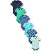 Care Body SS - AOP (6-pack), Body Manica Corta Bimbi 0-24, Blu Dark Navy (778), 9-12 mesi