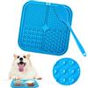 Romon Tappetino Leccare Cane, 20x20cm Cane Pad Leccare con Spatola Silicone, Senza BPA Tappetini Leccare Cani con Ventosa, Lick Mat per Bagno Toelettatura Addestramento Curarlo (Blu)