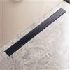 Finmrys Cancello doccia piatto 80 cm sifone con antiodore e filtro per capelli canalina doccia in vetro nero set completo sifone pavimento in acciaio inox per box doccia parete doccia
