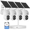 Hiseeu Kit Videosorveglianza Solare Esterno 100% Senza Fili PTZ, 4X4MP Telecamere WiFi, 10CH NVR con 500G HDD, Visione Notturna a Colori, Audio Bidirezionale, Allarme PIR, Nessun Canone Mensile