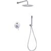 NOLUXA IMEX - Doccia Incasso Monocomando Cromata | Set Rubinetteria Incasso con Soffione Anticalcare Effetto Pioggia | Colonna Doccia Incasso con Rubinetto in Ottone e Acciaio Inox S.304 | Serie Monza