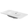 Inbagno Lavabo consolle da incasso per mobile, 70x46 cm rettangolare in ceramica bianco lucido, con foro troppo pieno, disponibili diverse misure