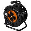 NEO TOOLS Avvolgicavo - 4 prese - 230 V - IP20 nero - Avvolgicavo con 4 prese - Con fusibile termico e collegamento a terra - Potenza: 3600 W 3 x 2,5 mm 30 m