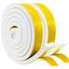 Storystore Nastro autoadesivo in schiuma, 20 mm (larghezza) x 10mm (Spessore), guarnizione in gomma per porte e finestre, resistente alle intemperie, anti-collisione, isolamento acustico (2m x 2 rotoli), bianco