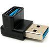 System-S Adattatore USB 3.0 tipo A maschio a femmina angolare cavo nero
