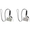 NeaxgeandX Set di 2 cordini universali per telefono cellulare, regolabili, portatili, in microfibra, riutilizzabili, per arrampicata, colore grigio lungo