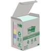 Post-It Foglietti in Carta Riciclata Post-It, Colori Assortiti, 100 Foglietti/Blocchetto, 6 Blocchetti/Confezione, Azzurro, Giallo, Rosa, Verde, 38 x 51 mm