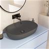 Parama Lavabo da appoggio ovale con bordo slim 61x41x13,5 cm grigio opaco