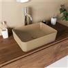 Parama Lavabo da appoggio rettangolare 48x37x13,5 cm tortora | Caspio