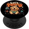 Pet Birthday Party For Fun Families Humo Let's Pawty - Simpatico cucciolo di cane, festa di compleanno per bambini PopSockets PopGrip Adesivo