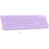 LeadsaiL Tastiera Wireless, Wireless Keyboard Full Size, Italiano QWERTY Layout Ergonomico USB 2.4Ghz con Tastierino Numerico per PC, Laptop, Mac OS, Macbook Pro/Air, Windows-Lavender