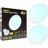 CLAR - Plafoniera LED Soffitto 30 Cm, Plafoniera LED Luce Fredda,Plafoniera LED Ultra Slim, Plafoniera Luminosa, Plafoniera LED Soffitto Bagno, Luce Fredda 6000K, 30W (Pack 2)