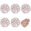 FINGERINSPIRE 6 bottoni a forma di fiore con strass, 26 mm, con stelo in ottone, rosa, decorazioni per gioielli fai da te