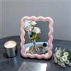 RUIGOMRU Specchio da trucco ondulato per tavolo e scrivania, portatile, pieghevole, carino specchio da viaggio da appendere in piedi, decorazione per la casa (rosa)