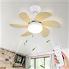 Homefire Ventilatore da soffitto silenzioso luce - Lampada da soggiorno Ø75 cm con effetto legno - Lampadina E27 - Ideale per estate/inverno per camera da letto, sala da pranzo o tavolo