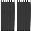 vidaXL Tende in Voile con Linguetta 2 pz Nero, Tenda a Rete, Tenda Trasparente, Voile per Finestra, Trattamento Finestra, Tenda Pura Voile