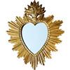 Generic Specchio a forma di cuore sacro in stile vintage, con finitura oro antico, decorazione da parete, elegante accento spirituale per galleria e casa, 26 cm di larghezza x 30,5 cm di altezza
